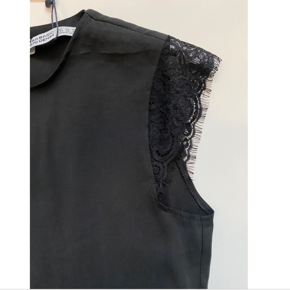 🚫SOLD🚫 ZARA XS Sleeveless Open Back Matte Black Top Shirt Blouse - Picture 3 of 6